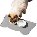 Tapis en silicone pour gamelles de chiens et de chats 46 x 25 cm Tapis étanche antidérapant avec bord surélevé pour un repas propre 1