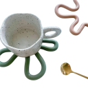 Tapis en silicone sous tasse design géométrique résistant à la chaleur antidérapant 16,5 × 16,5 × 0,9 cm set de table en silicone 2