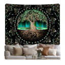 Tapiserie cu motiv de pădure 60 x 90 cm Copac Goblen abstract Stil Boho Decorațiune textilă de perete Dormitor Living Birou Cafenea Element artistic 4
