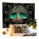 Tapiserie cu motiv de pădure 60 x 90 cm Copac Goblen abstract Stil Boho Decorațiune textilă de perete Dormitor Living Birou Cafenea Element artistic 5