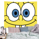 Tapisserie 90 x 150 cm SpongeBob Tapisserie murale en tissu décorative dessinée Chambre Lit Design esthétique Fond coloré du mur 2