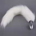 Tapón anal de metal con cola de zorro L 4 x 9 cm longitud de la cola 40 cm superficie lisa diseño ergonómico embalaje discreto 2