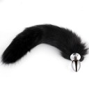 Tapón anal de metal con cola de zorro L 4 x 9 cm longitud de la cola 40 cm superficie lisa diseño ergonómico embalaje discreto 1