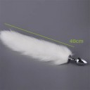 Tapón anal de metal con cola de zorro XS 2,2 x 6,5 cm longitud de la cola 40 cm para principiantes superficie lisa embalaje discreto 3