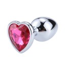 Tapón anal de metal con corazón tamaño M 3,4 x 8 cm decoración de lujo con cristal embalaje discreto 8