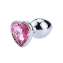 Tapón anal de metal con corazón tamaño M 3,4 x 8 cm decoración de lujo con cristal embalaje discreto 4