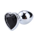 Tapón anal de metal con corazón tamaño S 2,8 x 7 cm decoración de lujo con cristal embalaje discreto 1