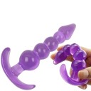 Tapón anal de silicona con cinco bolas una encima de la otra con mango curvo para un fácil manejo y embalaje discreto para mayor comodidad y privacidad. 2