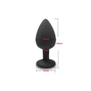 Tapón anal de silicona con piedra extraíble tamaño M 3,5 x 8,5 cm embalaje discreto 2