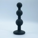 Tapón anal de silicona en forma de tres cuentas con punta de color para una estimulación sensual y un efecto estético, longitud 11 cm, embalaje discreto. 1