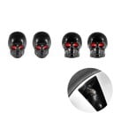 Tapones de válvulas de neumáticos en forma de calavera con ojos rojos 4 unidades Tapones decorativos con rosca interior Longitud 2,2 cm 4