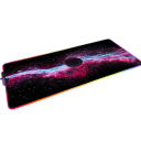Tappetino da gioco oversize per mouse e tastiera con retroilluminazione LED 400x900x4mm motiv galassia nero rosa blu per giocatori PC 1