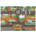 Tappetino da gioco per bambini 83 x 57 cm Mappa delle strade e trasporto urbano Tappeto morbido con parcheggio e segnali stradali Tappetino 3