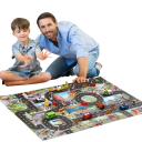 Tappetino da gioco per bambini 83 x 57 cm Tappeto morbido con motivo di strade, trasporto urbano e segnali stradali Tappetino da arrampicata 8