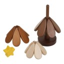 Tappetino isolante a forma di albero con stella 23,5x9,7x4 cm base in legno per tavolo contro le scottature decorazione regalo per festival 3