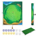 Tappeto da golf per minigolf interno 1 x 1,25 m con tappetino da colpo 60 x 30 cm e tee in gomma Verde per esercitarsi nel putting a casa 2