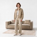 Tappeto Minimalista Rettangolare Con Motivo Astratto 120 x 80 cm In Poliestere Beige Per Soggiorno e Camera da Letto Tappetino per Letto 4