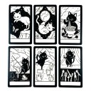 Tarot de Gatos Adorables Edición Adivinatoria 10,5 x 6,2 cm Ilustraciones en Blanco y Negro en Papel para Lectura de Cartas y Uso de Juego 4
