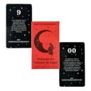 Tarot-kortit espanjankielinen versio 53 korttia 10,5 x 6,2 cm mustat kortit numeroilla ja teksteillä tarot-tulkintaan ja symboliikan työstämiseen 4