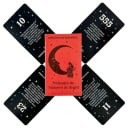 Tarot-kortit espanjankielinen versio 53 korttia 10,5 x 6,2 cm mustat kortit numeroilla ja teksteillä tarot-tulkintaan ja symboliikan työstämiseen 6