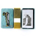Tarot-kortit metallikotelossa ennustamiseen 10,3 x 6,2 cm metallikotelo kompakti setti tarot-tulkintaan 5