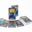 Tarotkaarten met 78 illustraties in glas-in-loodstijl met afmetingen van 10,3 x 6 cm, geschikt voor het interpreteren van de toekomst en persoonlijke 4