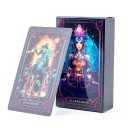 Tarotkort 78 kort neon spådomsutgåvan 10,3 x 6 cm pappers flerfärgade illustrationer för tolkning och spådom av ödet 2