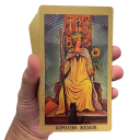 Tarotkort rysk guldutgåva 78 kort 12 x 7 cm pappersguldutförande med guide för tolkning och spådom 5