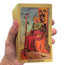 Tarotkort rysk guldutgåva 78 kort 12 x 7 cm pappersguldutförande med guide för tolkning och spådom 6