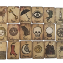Tarotkort spådomskortlek 88 kort 6,3 x 8,9 cm vintage illustrationer flerfärgade motiv för tolkning och spådom av ödet 2