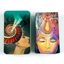 Tarotové karty ilustrovaný balíček pro věštění osudu 78 karet 11 x 6,5 cm tarot v plechové krabičce s výraznými barevnými motivy 1