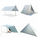Tarp impermeável para camping com ilhós para fixação 4 x 3 m Tecido 15D com camada de silicone e PU Cinza Abrigo para camping e atividades ao ar livre 5