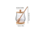 Tarro de miel 300 ml con tapa y cuchara para miel tarro transparente para miel con soporte para uso doméstico en la cocina 2