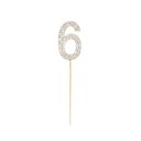 Tårtdekoration med siffror 0-9, guldglitter, 10,5 cm, årsdag, födelsedagsfest, tårtdekoration, 1 st beroende på variant 12