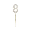 Tårtdekoration med siffror 0-9, guldglitter, 10,5 cm, årsdag, födelsedagsfest, tårtdekoration, 1 st beroende på variant 14