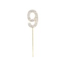 Tårtdekoration med siffror 0-9, guldglitter, 10,5 cm, årsdag, födelsedagsfest, tårtdekoration, 1 st beroende på variant 15