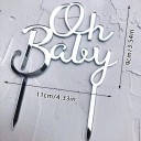 Tårtdekoration med snygg inskription för baby 11 x 9 cm Tårtdekoration med dubbel stift Tårtdekoration med inskription 3