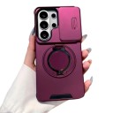 Tartós tok Samsung Galaxy A15-höz állványtartóval Csúsztatható kamera fedél Kihajtható gyűrű Mobilvédő videónézéshez 7