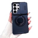 Tartós tok Samsung Galaxy A15-höz állványtartóval Csúsztatható kamera fedél Kihajtható gyűrű Mobilvédő videónézéshez 6