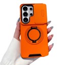 Tartós tok Samsung Galaxy A15-höz állványtartóval Csúsztatható kamera fedél Kihajtható gyűrű Mobilvédő videónézéshez 11