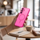 Tartós tok Samsung Galaxy A17-hez MagSafe mágnesekkel 2,5 mm-es peremmel az objektívek körül Fém fedél a gomboknál Tok vezeték nélküli töltéshez 2