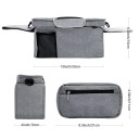 Taška na kočárek s držákem na lahve a telefon 33 x 16 x 10 cm Přední kapsa na zip Odnímatelná taštička 5