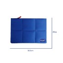 Taška na notebook 13,3 až 14 palců polstrovaný obal na zip 36,5 x 28 cm s prošitím do polí a oranžovým poutkem modrý do batohu 3