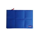 Taška na notebook 15,6 až 16 palců modrý polstrovaný obal se zipem 40 x 28 cm prošívaný do polí s oranžovým tahacím páskem do batohu 1