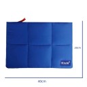 Taška na notebook 15,6 až 16 palců modrý polstrovaný obal se zipem 40 x 28 cm prošívaný do polí s oranžovým tahacím páskem do batohu 3