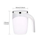 Tasse de mélange automatique avec couvercle 400 ml en acier inoxydable rechargeable tasse électrique blanche pour café cacao boissons 4