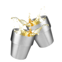 Tasse en acier inoxydable sans poignée à double paroi 180 ml en acier inoxydable de couleur argentée pour boire du café, du thé et des boissons à la maison 2