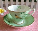 Tasse en céramique avec soucoupe motif naturel 2 pcs 6