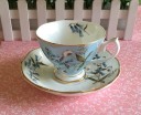 Tasse en céramique avec soucoupe motif naturel 2 pcs 13