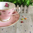 Tasse en céramique avec soucoupe motif naturel 2 pcs 4